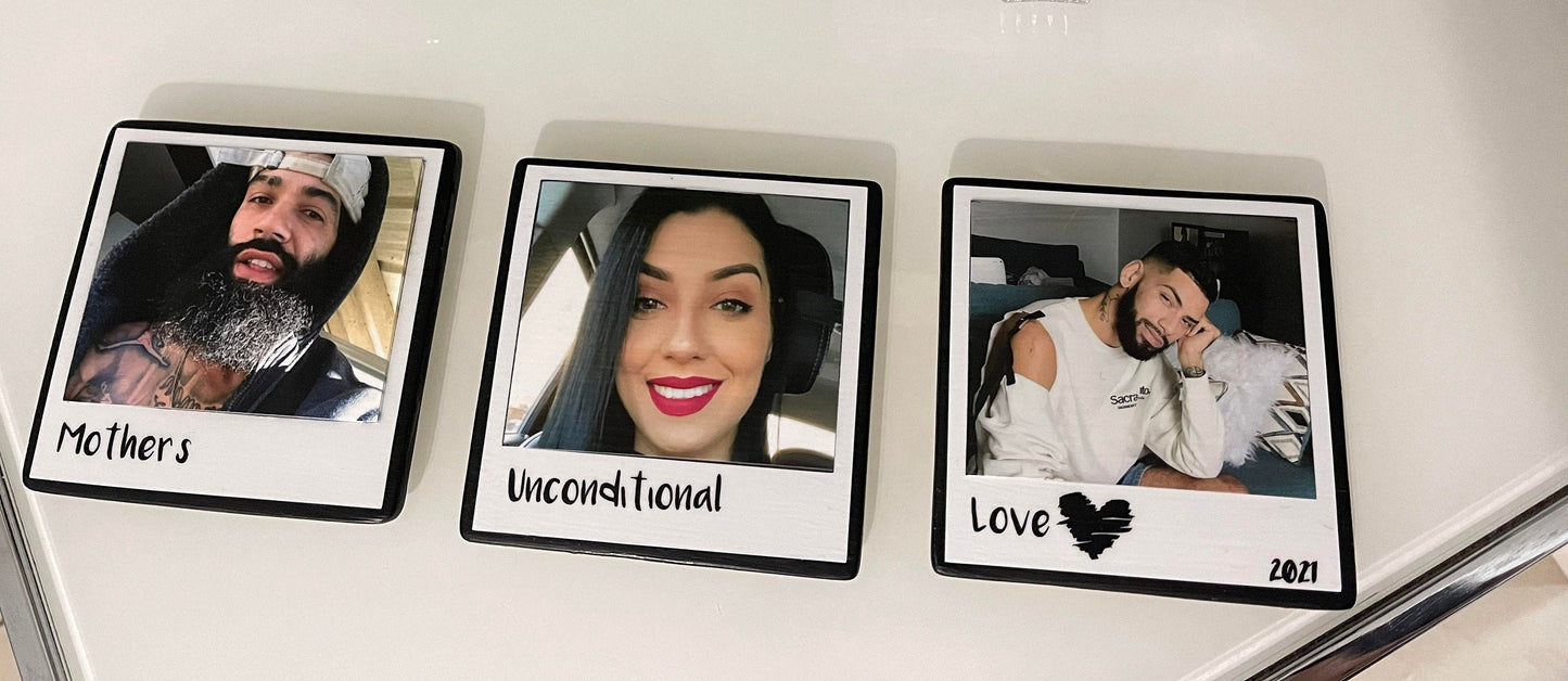Polaroid Coasters, customized gifts, personalized gifts, gift ideas