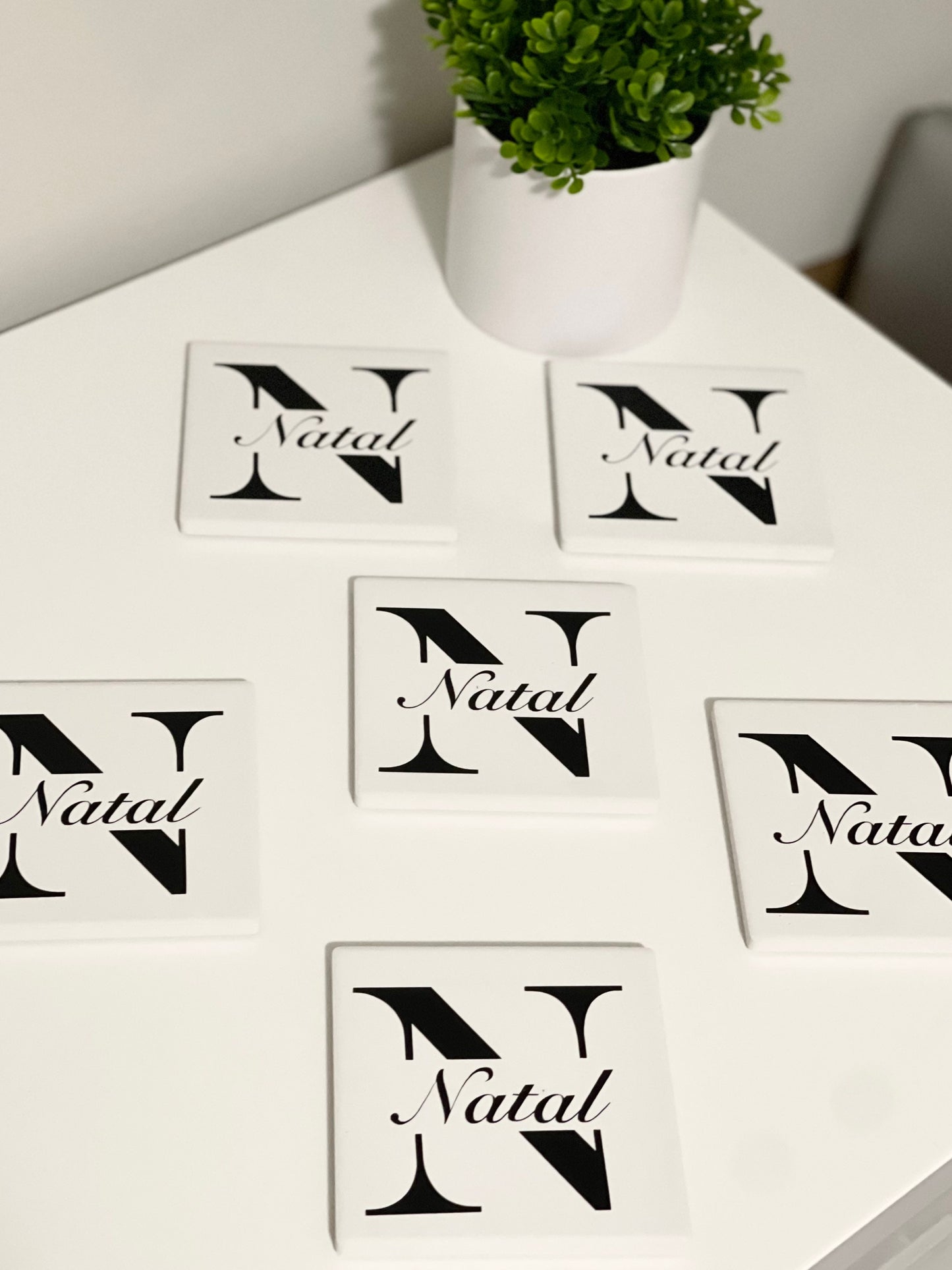 Last name coaster set.