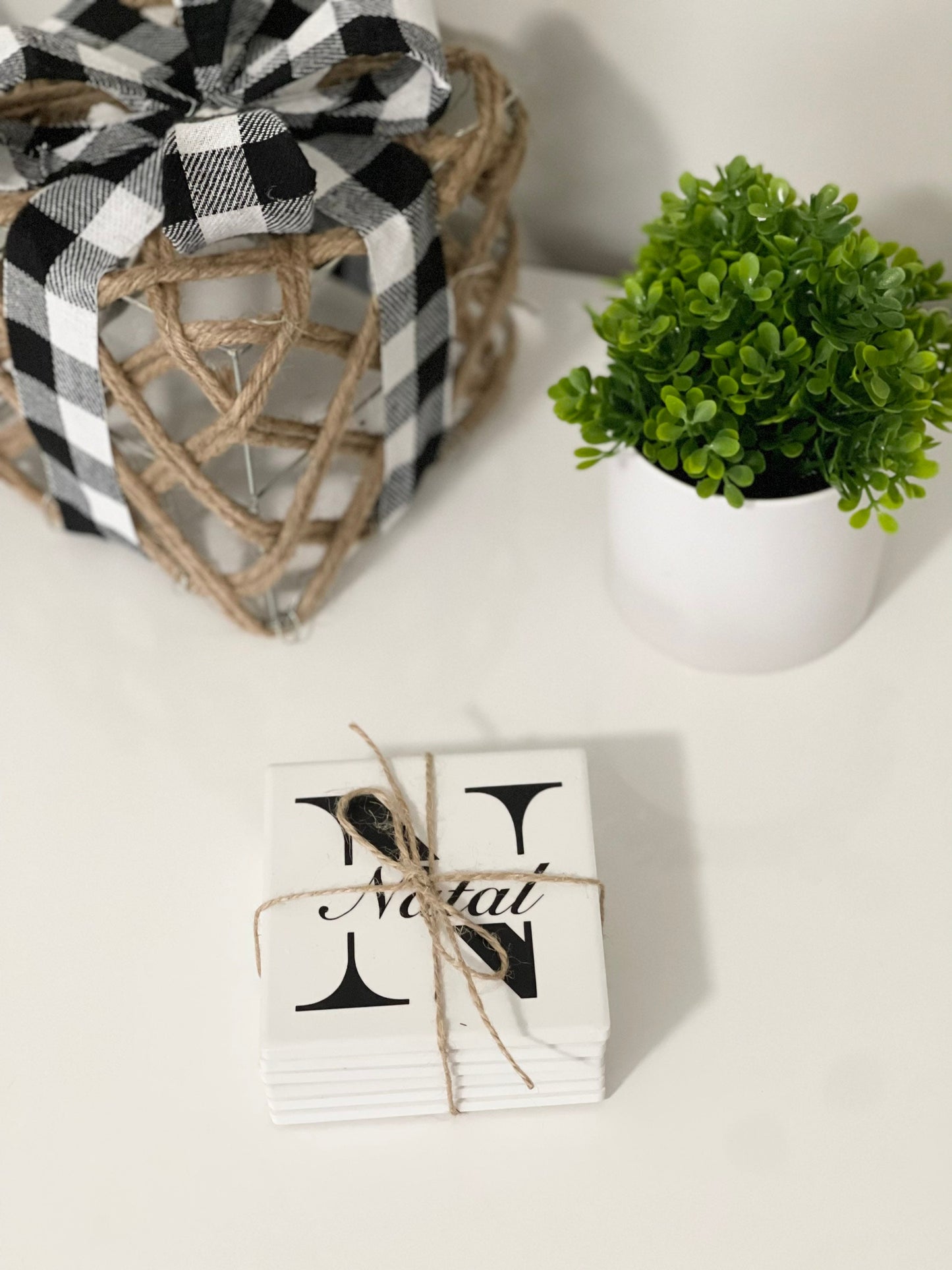 Last name coaster set.