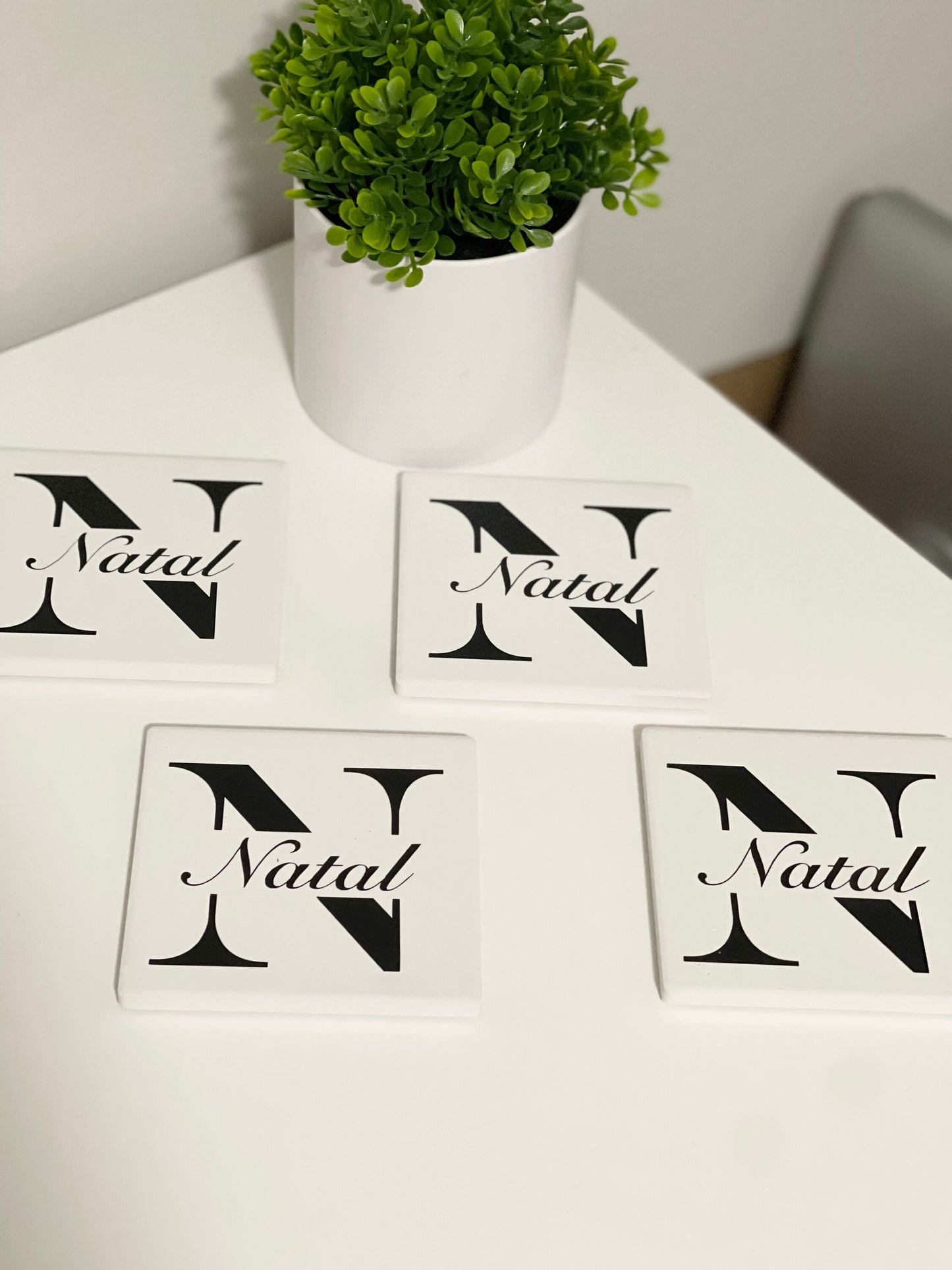 Last name coaster set.