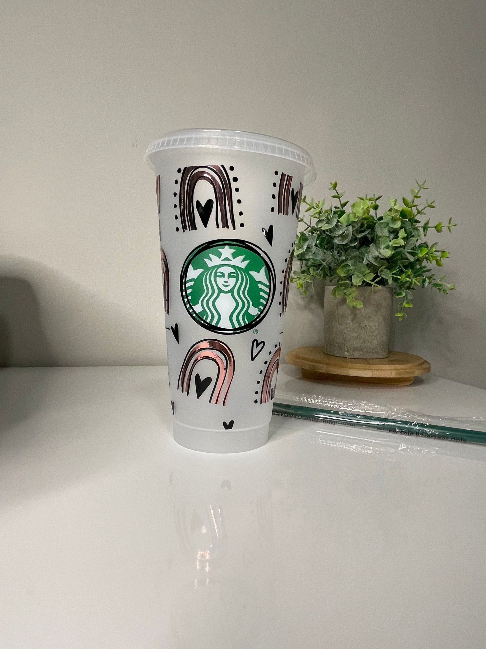 Starbucks monogram rainbow venti cold cup - Folksy
